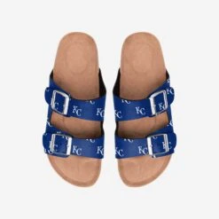 FOCO Kansas City Royals Womens Team Logo Double Buckle Sandal
