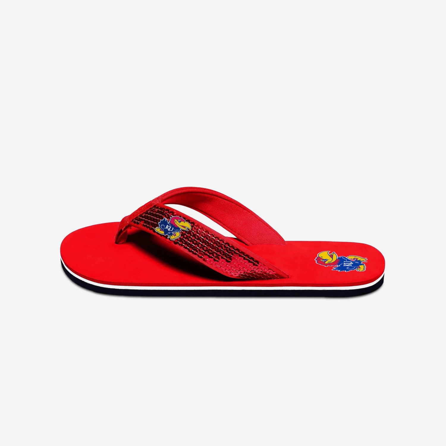 FOCO Kansas Jayhawks Womens Sequin Flip Flop 3 FOCO Kansas Jayhawks Womens Sequin Flip Flop