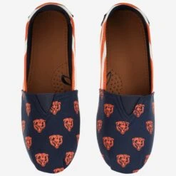 FOCO Chicago Bears Womens Stripe Canvas Shoe -FOCO Store FFWMNFCNVSTPCB s