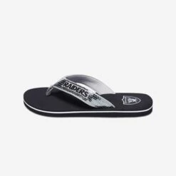 FOCO Las Vegas Raiders Womens Sequin Flip Flop