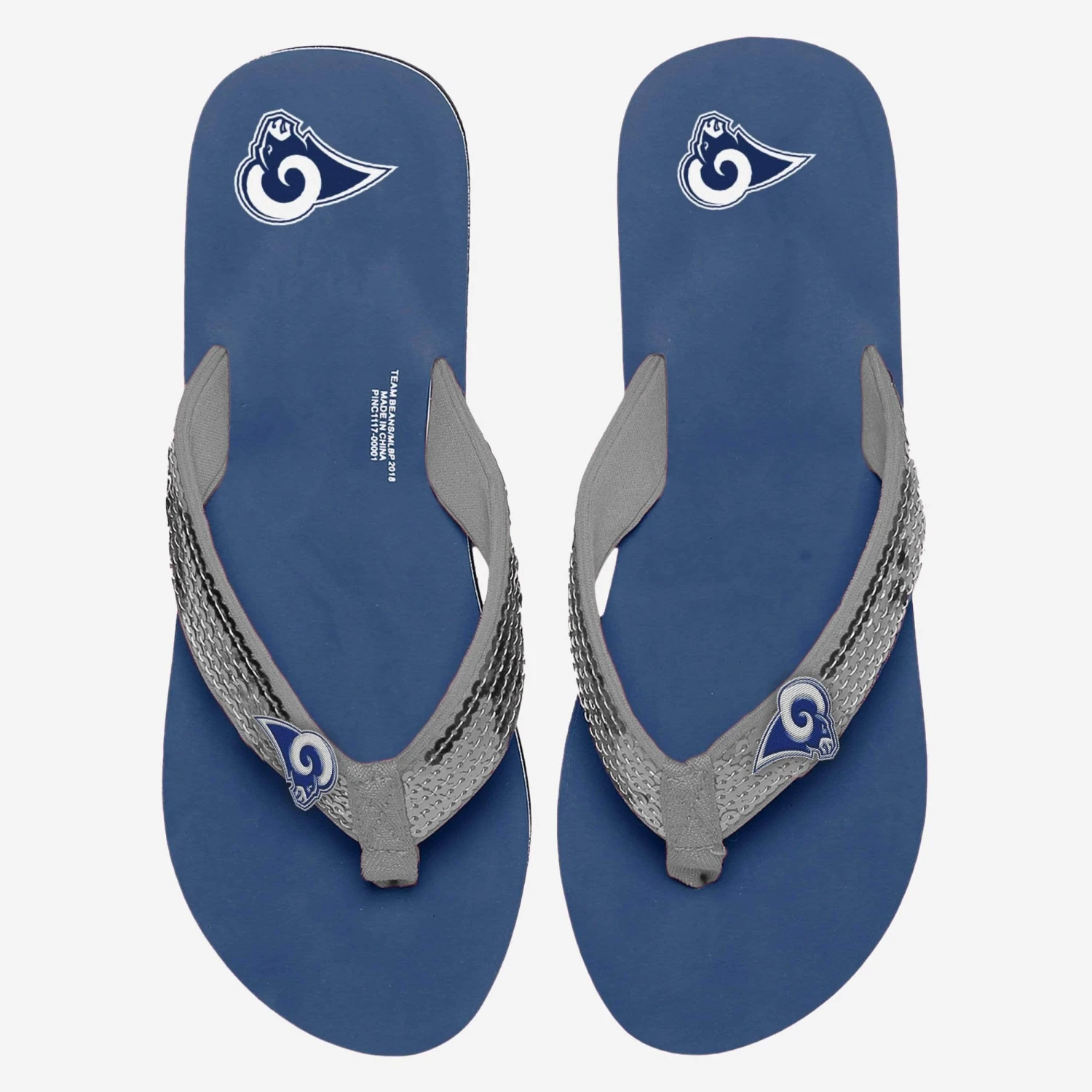 FOCO Los Angeles Rams Womens Original Sequin Flip Flop 4 FOCO Los Angeles Rams Womens Original Sequin Flip Flop - Image 2