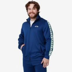 FOCO Seattle Seahawks Stripe Logo Track Jacket