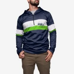 FOCO Seattle Seahawks Quarter Zip Hoodie