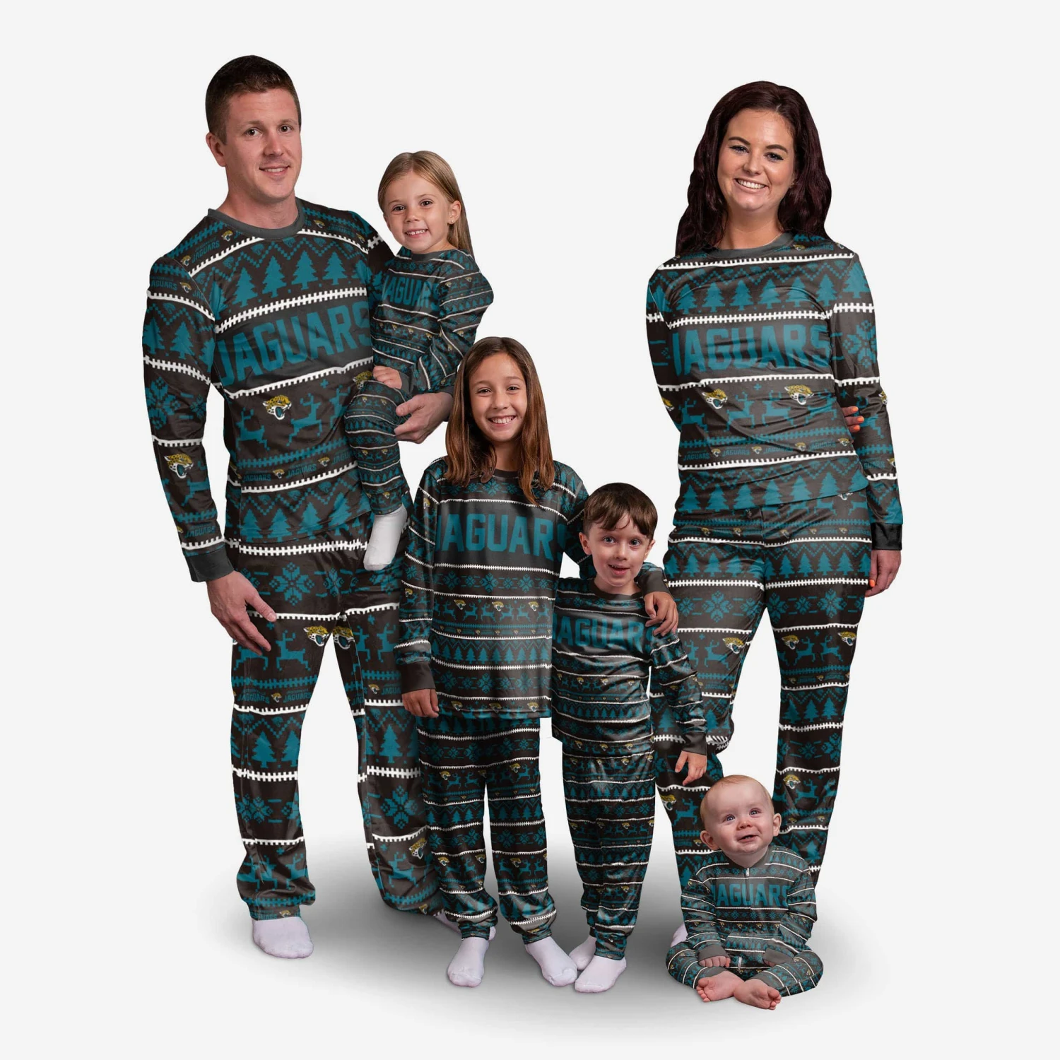 FOCO Jacksonville Jaguars Youth Family Holiday Pajamas 4 FOCO Jacksonville Jaguars Youth Family Holiday Pajamas - Image 2