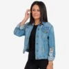 FOCO Chicago Cubs Womens Denim Days Jacket 2 FOCO Chicago Cubs Womens Denim Days Jacket -FOCO Store JKTWMMBDNBLCC p
