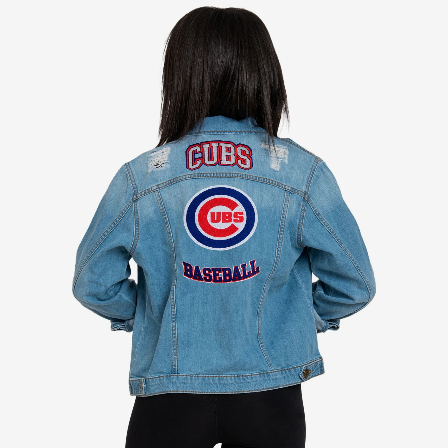 FOCO Chicago Cubs Womens Denim Days Jacket 4 FOCO Chicago Cubs Womens Denim Days Jacket - Image 2