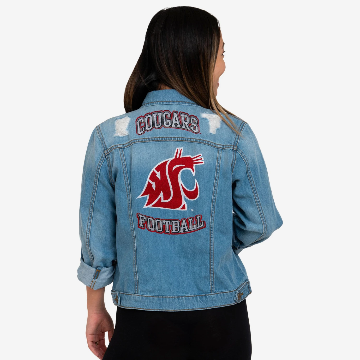 FOCO Washington State Cougars Womens Denim Days Jacket 4 FOCO Washington State Cougars Womens Denim Days Jacket - Image 2