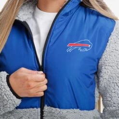FOCO Buffalo Bills Womens Sherpa Soft Zip Up Jacket -FOCO Store JKTWMNFSHZBB g3