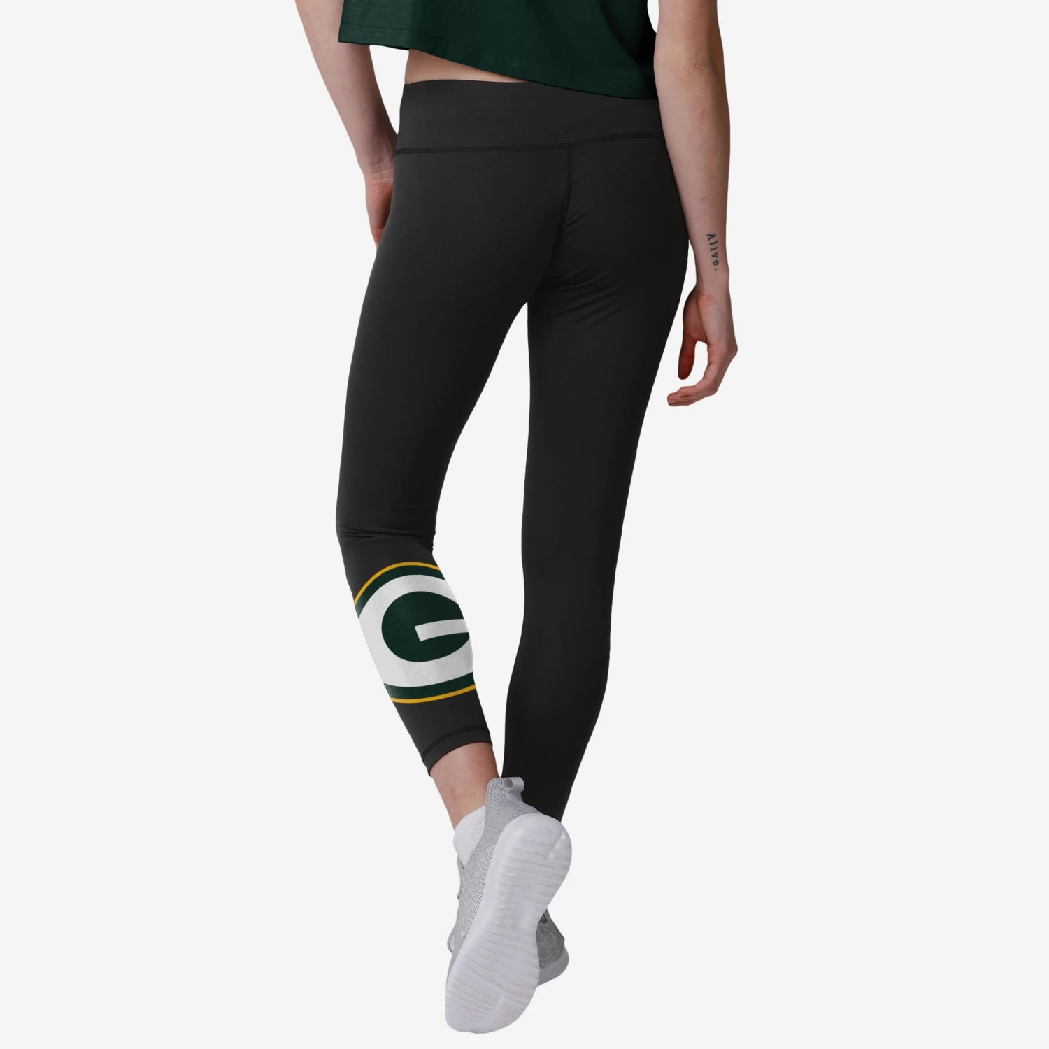 FOCO Green Bay Packers Womens Calf Logo Black Legging 4 FOCO Green Bay Packers Womens Calf Logo Black Legging - Image 2