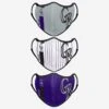 FOCO Colorado Rockies Sport 3 Pack Face Cover -FOCO Store MAMBHESCBFC3PKCO p