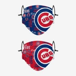 FOCO Chicago Cubs Logo Rush Adjustable 2 Pack Face Cover