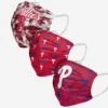 FOCO Philadelphia Phillies Womens Matchday 3 Pack Face Cover -FOCO Store MAMBWMMDPR3KPH p