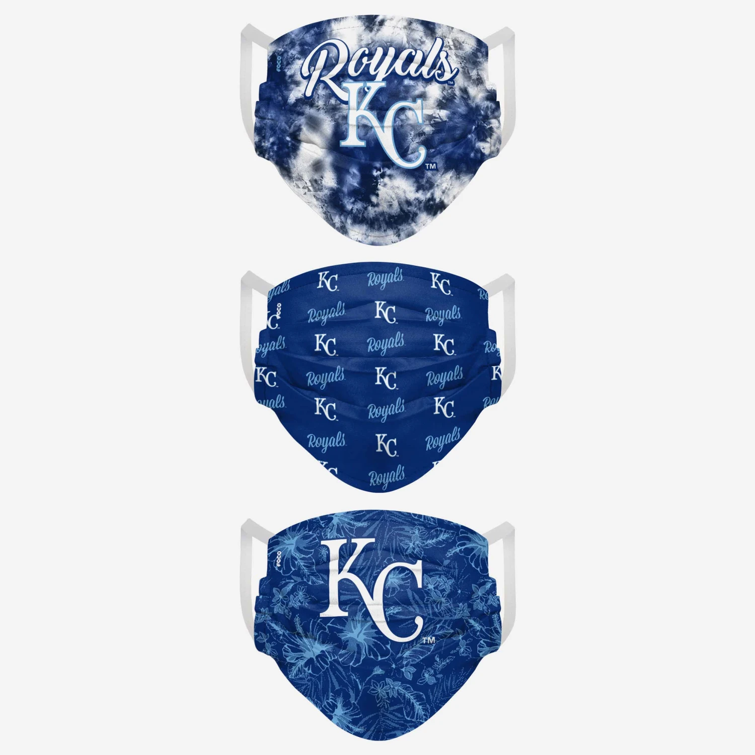 FOCO Kansas City Royals Womens Matchday 3 Pack Face Cover 4 FOCO Kansas City Royals Womens Matchday 3 Pack Face Cover - Image 2