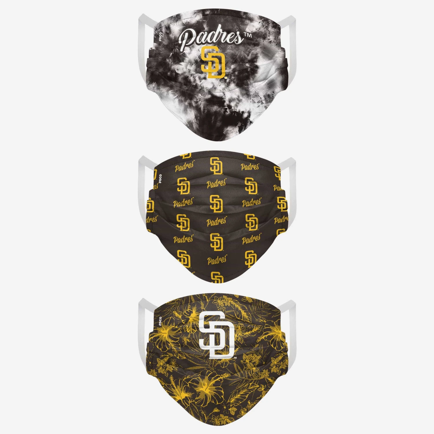 FOCO San Diego Padres Womens Matchday 3 Pack Face Cover 4 FOCO San Diego Padres Womens Matchday 3 Pack Face Cover - Image 2
