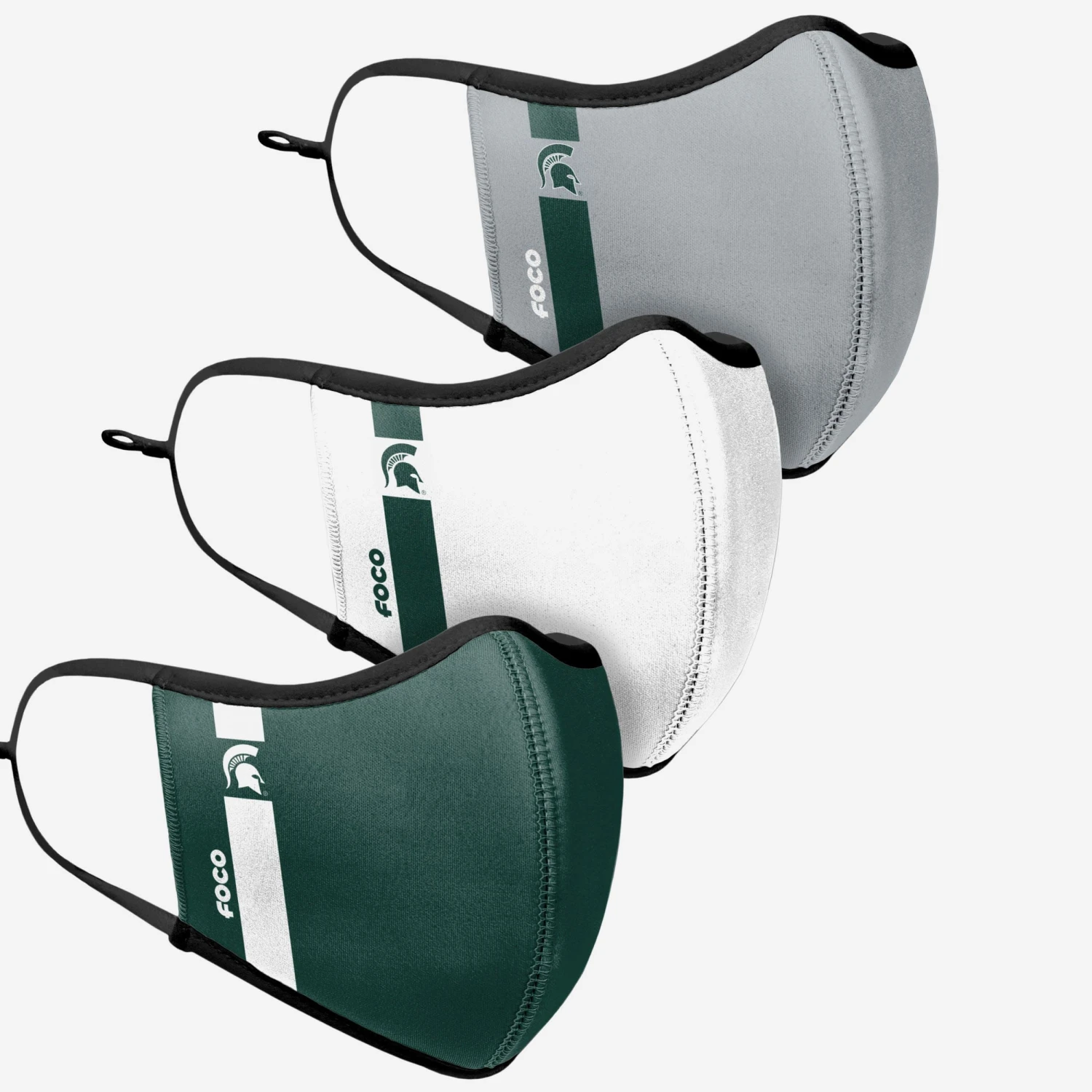 FOCO Michigan State Spartans Sport 3 Pack Face Cover 5 FOCO Michigan State Spartans Sport 3 Pack Face Cover - Image 3