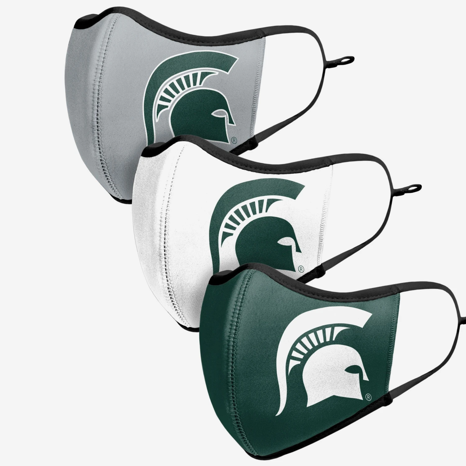 FOCO Michigan State Spartans Sport 3 Pack Face Cover 6 FOCO Michigan State Spartans Sport 3 Pack Face Cover - Image 4