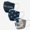 FOCO Utah State Aggies 3 Pack Face Cover -FOCO Store MANCPRFC3PKUA p