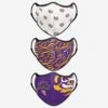 FOCO LSU Tigers Thematic Sport 3 Pack Face Cover -FOCO Store MANCTHSCBFC3PKLSU p