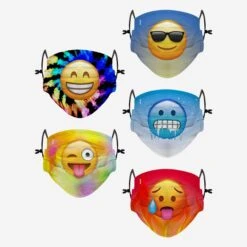 FOCO Thematic Emoji Youth Adjustable 5 Pack Face Cover