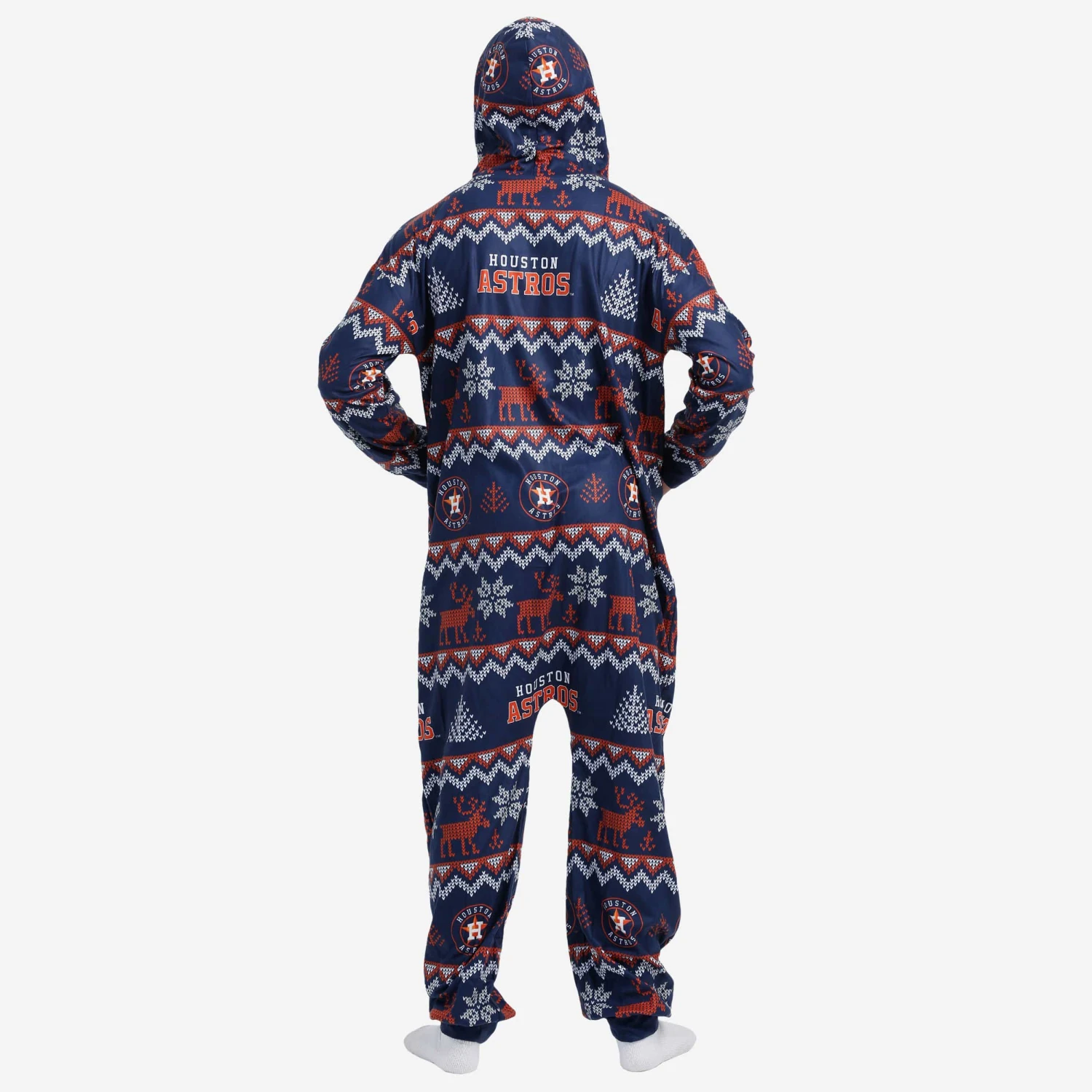 FOCO Houston Astros Ugly Pattern One Piece Pajamas 4 FOCO Houston Astros Ugly Pattern One Piece Pajamas - Image 2