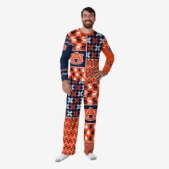 FOCO Auburn Tigers Mens Busy Block Family Holiday Pajamas