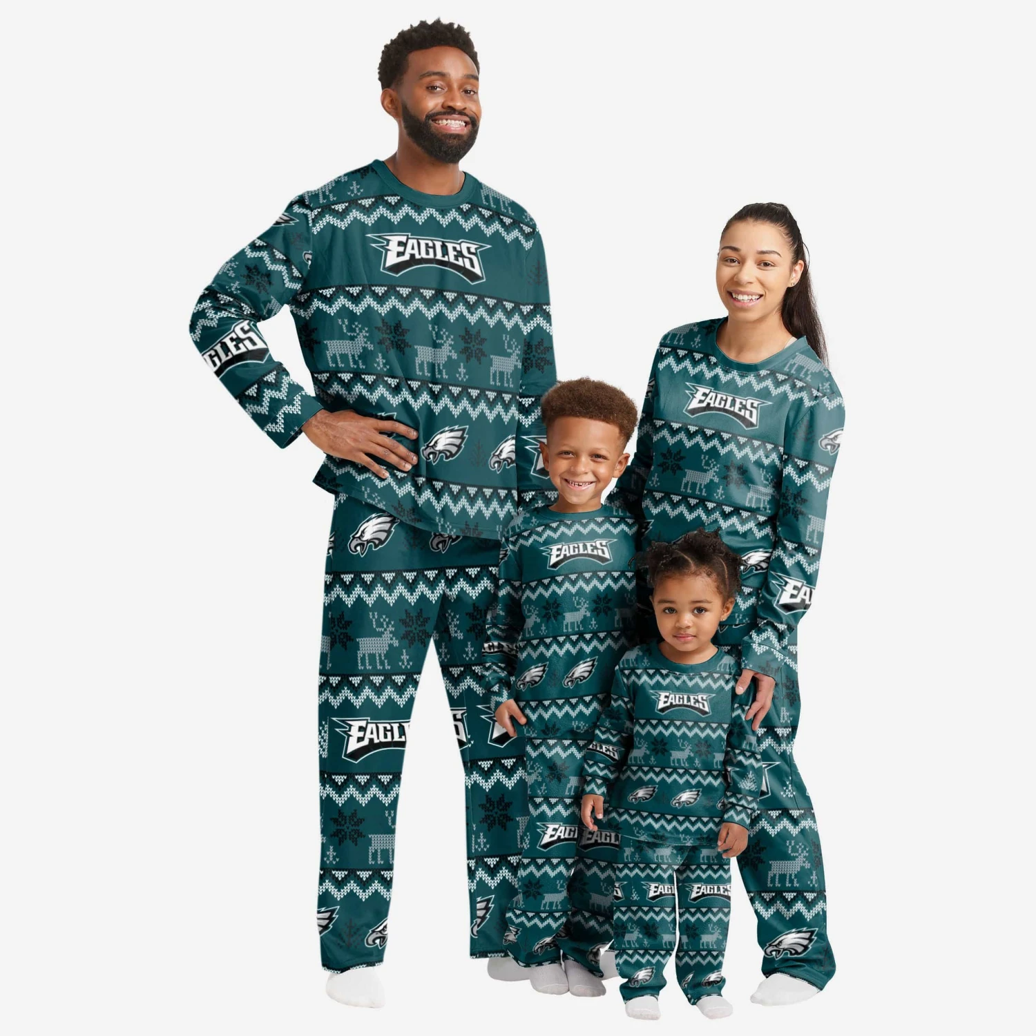 FOCO Philadelphia Eagles Mens Ugly Pattern Family Holiday Pajamas 5 FOCO Philadelphia Eagles Mens Ugly Pattern Family Holiday Pajamas - Image 3