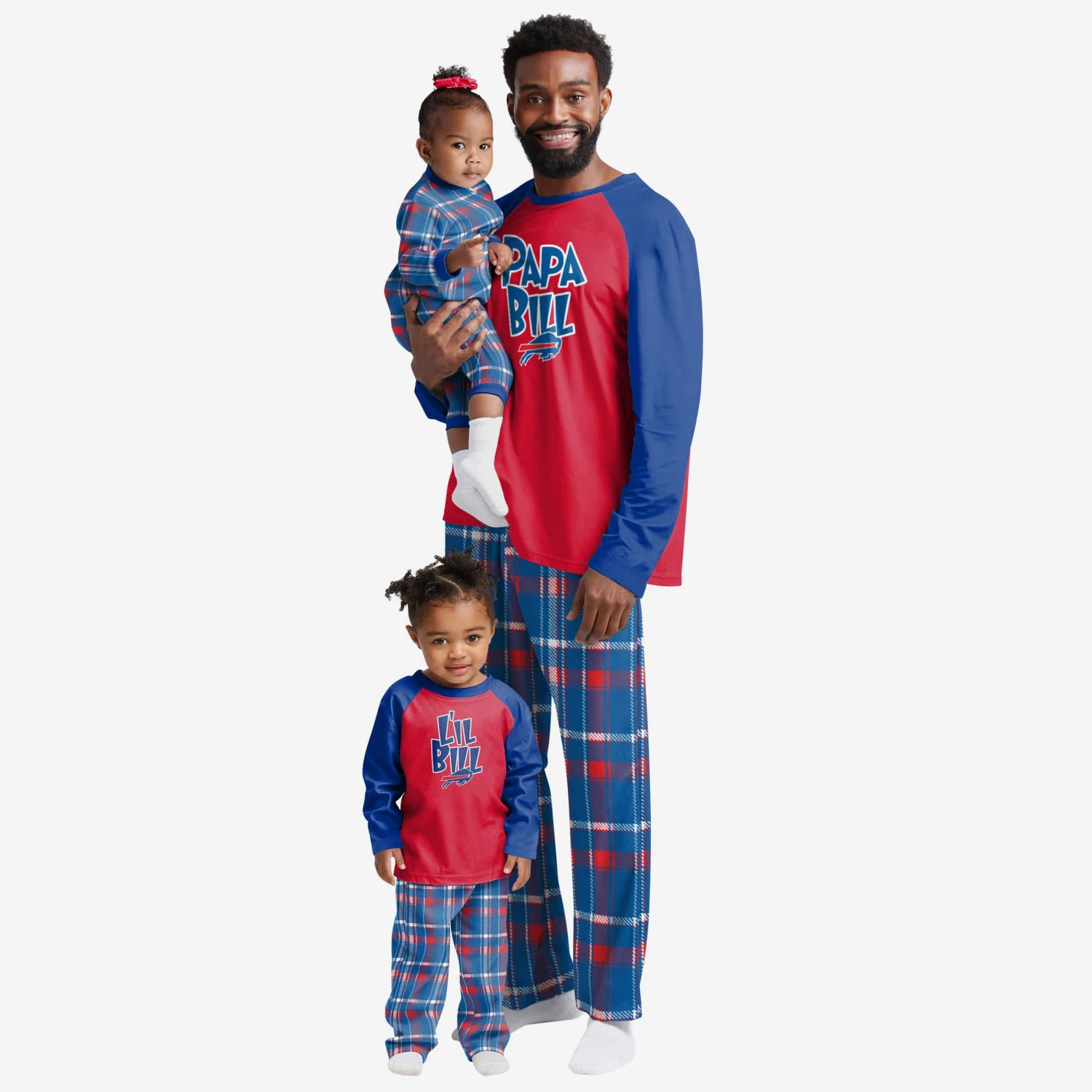FOCO Buffalo Bills Mens Plaid Family Holiday Pajamas 5 FOCO Buffalo Bills Mens Plaid Family Holiday Pajamas - Image 3