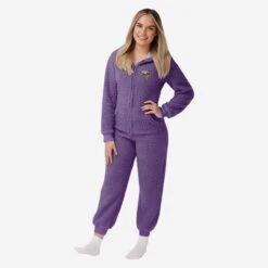 FOCO Minnesota Vikings Womens Sherpa One Piece Pajamas