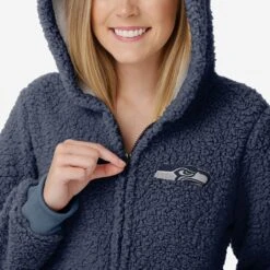 FOCO Seattle Seahawks Womens Sherpa One Piece Pajamas -FOCO Store PJSETNFONESHSS g3