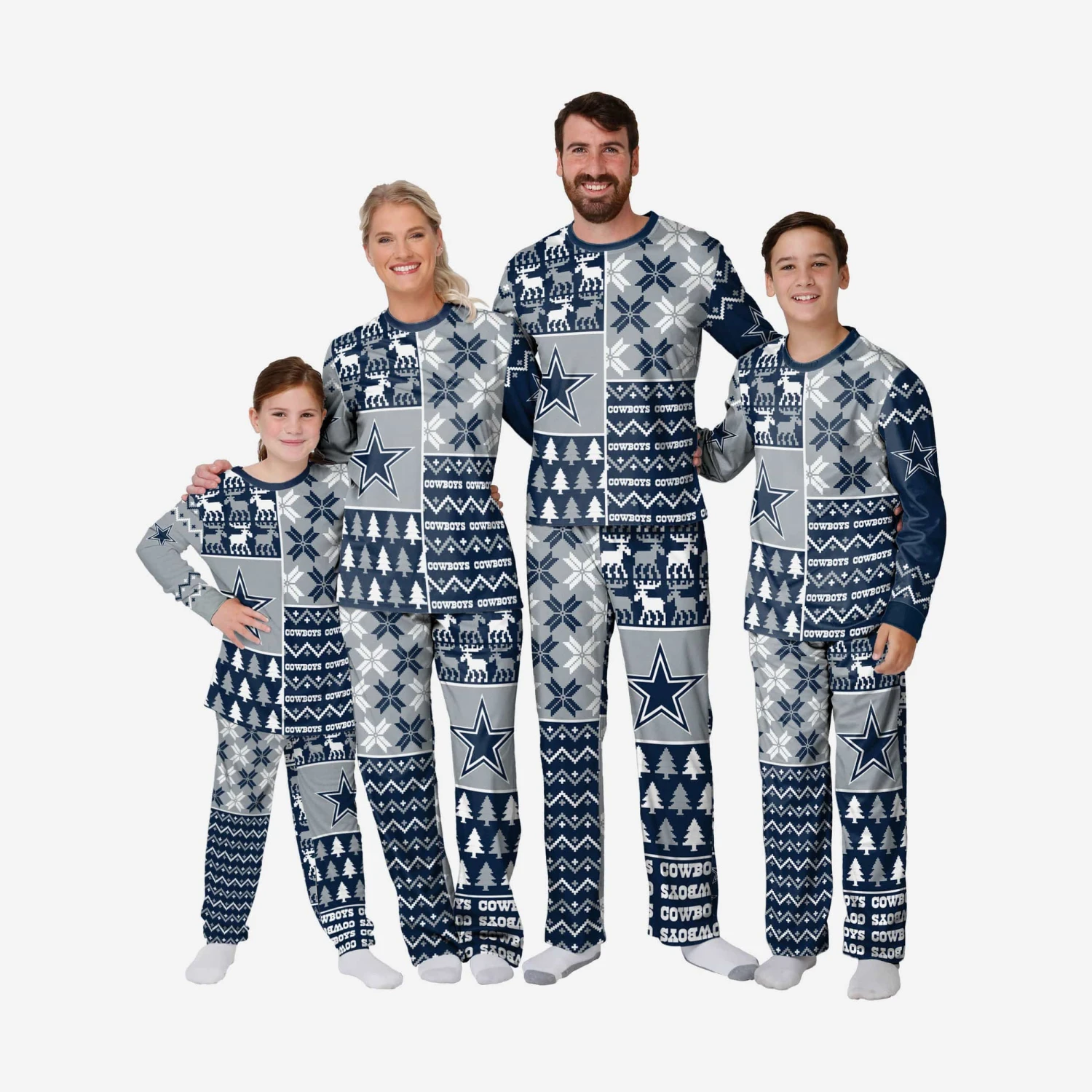 FOCO Dallas Cowboys Youth Busy Block Family Holiday Pajamas 5 FOCO Dallas Cowboys Youth Busy Block Family Holiday Pajamas - Image 3