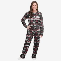 FOCO Atlanta Falcons Womens Ugly Pattern Family Holiday Pajamas