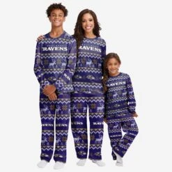 FOCO Baltimore Ravens Womens Ugly Pattern Family Holiday Pajamas 7 FOCO Baltimore Ravens Womens Ugly Pattern Family Holiday Pajamas -FOCO Store PJSETWMNF21USBRV g3