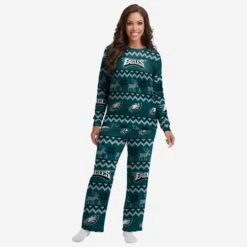 FOCO Philadelphia Eagles Womens Ugly Pattern Family Holiday Pajamas