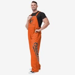 FOCO Baltimore Orioles Mens Big Logo Bib Overalls
