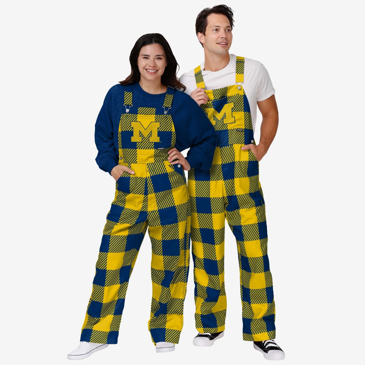 FOCO Michigan Wolverines Mens Plaid Bib Overalls 5 FOCO Michigan Wolverines Mens Plaid Bib Overalls - Image 3