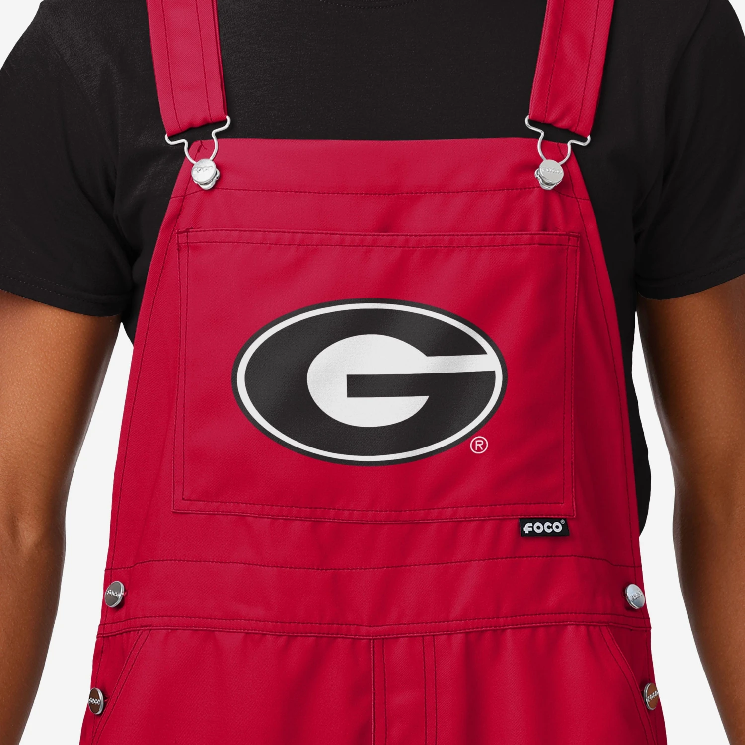 FOCO Georgia Bulldogs Mens Big Logo Bib Overalls 6 FOCO Georgia Bulldogs Mens Big Logo Bib Overalls - Image 4
