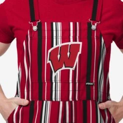 FOCO Wisconsin Badgers Mens Hyper Stripe Bib Overalls -FOCO Store PNTNCHYSTOAWI g4
