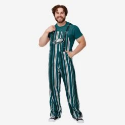 FOCO Philadelphia Eagles Mens Hyper Stripe Bib Overalls