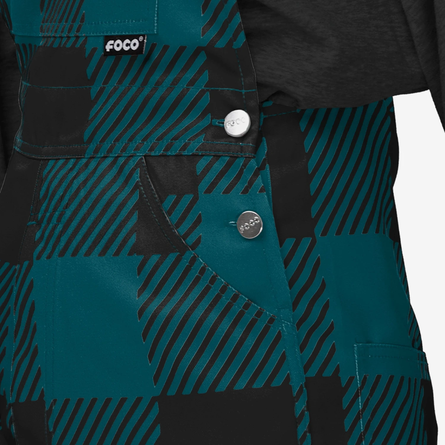 FOCO Philadelphia Eagles Womens Plaid Bib Overalls 7 FOCO Philadelphia Eagles Womens Plaid Bib Overalls - Image 5