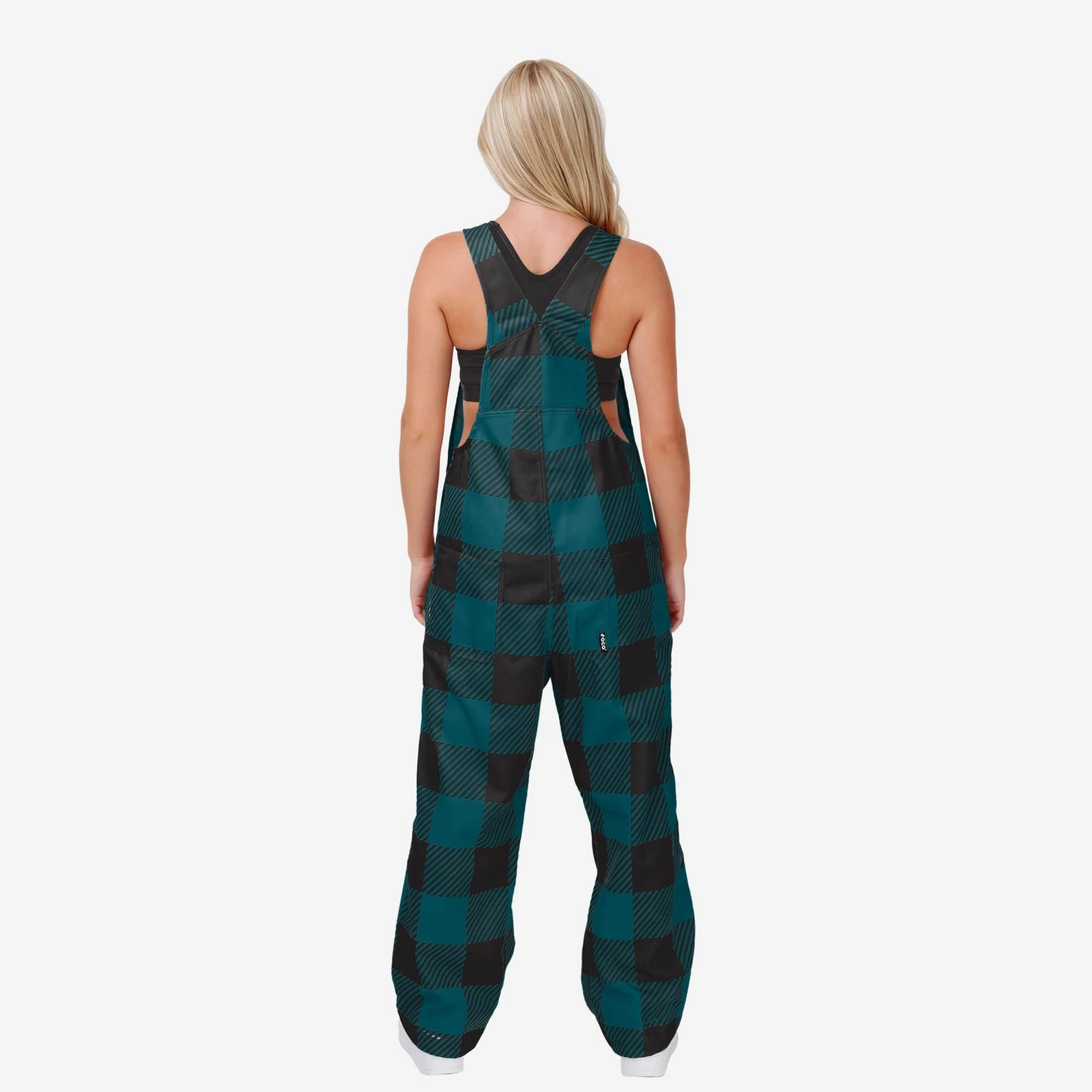 FOCO Philadelphia Eagles Womens Plaid Bib Overalls 4 FOCO Philadelphia Eagles Womens Plaid Bib Overalls - Image 2