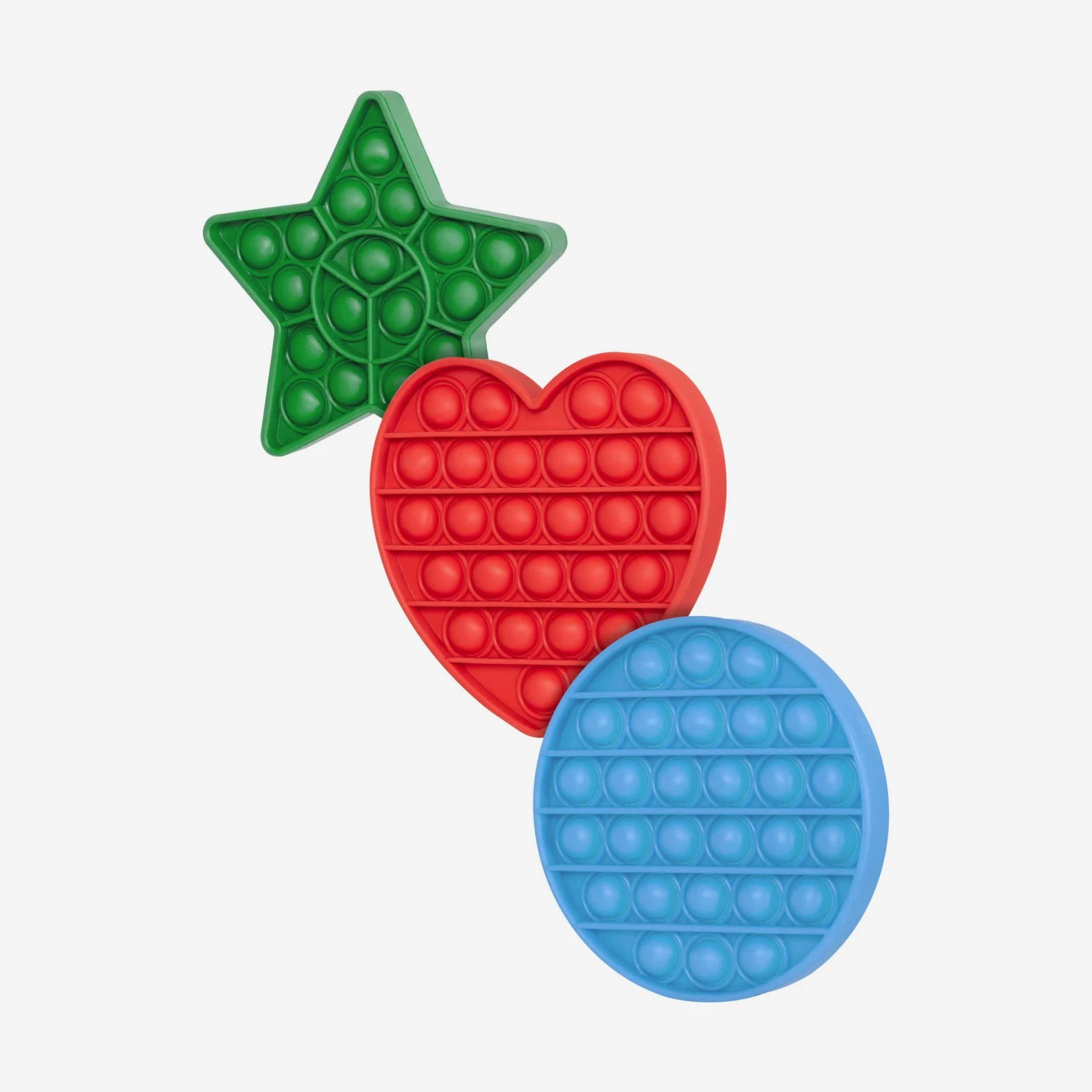 FOCO Fun Shapes 3 Pack Push-Itz Fidget 3 FOCO Fun Shapes 3 Pack Push-Itz Fidget