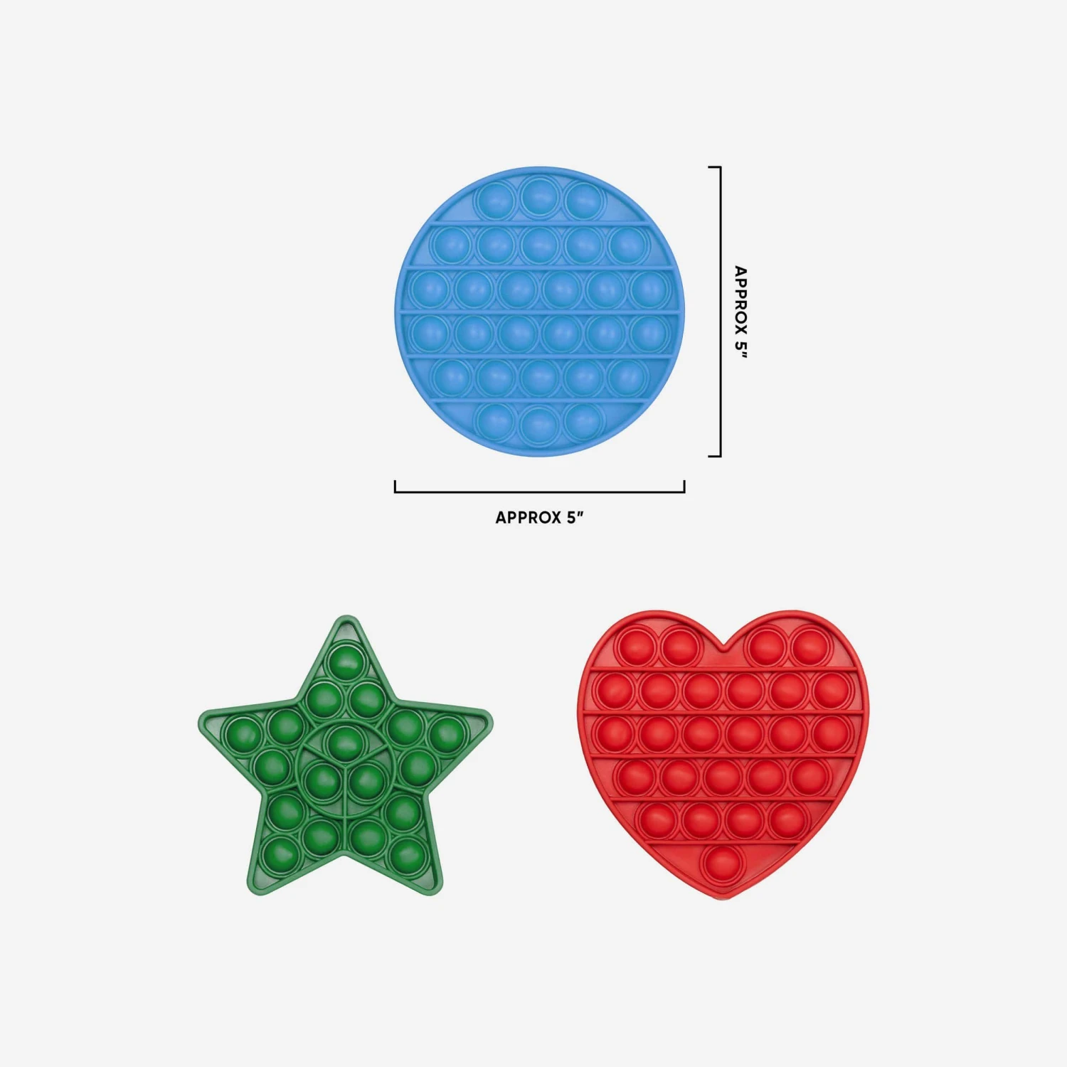 FOCO Fun Shapes 3 Pack Push-Itz Fidget 4 FOCO Fun Shapes 3 Pack Push-Itz Fidget - Image 2