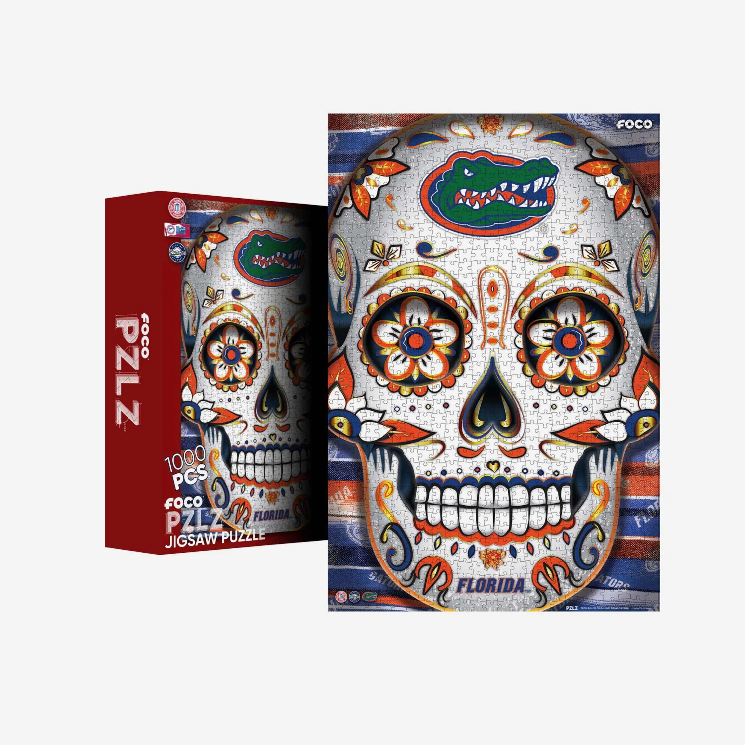 FOCO Florida Gators Sugar Skull 1000 Piece Jigsaw Puzzle PZLZ 3 FOCO Florida Gators Sugar Skull 1000 Piece Jigsaw Puzzle PZLZ
