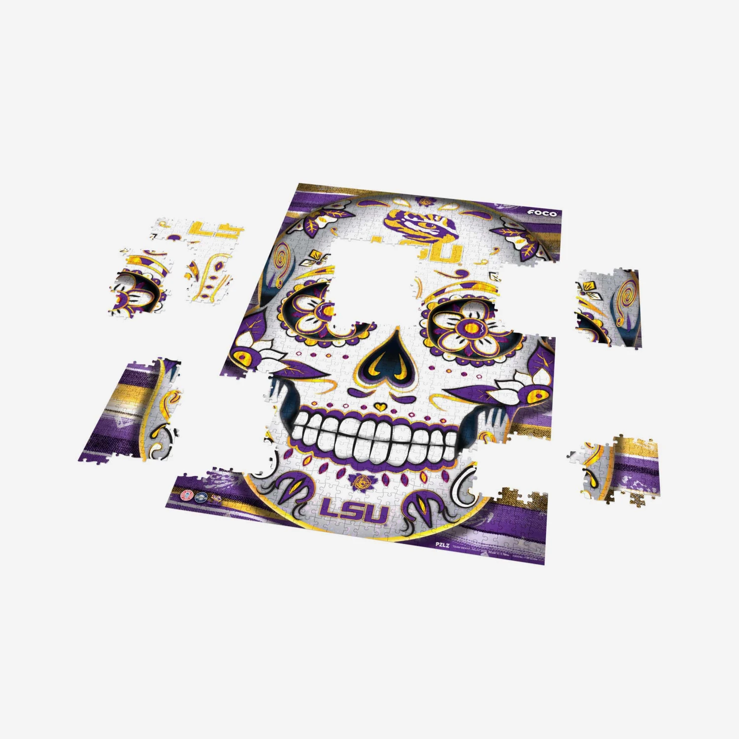 FOCO LSU Tigers Sugar Skull 1000 Piece Jigsaw Puzzle PZLZ 5 FOCO LSU Tigers Sugar Skull 1000 Piece Jigsaw Puzzle PZLZ - Image 3