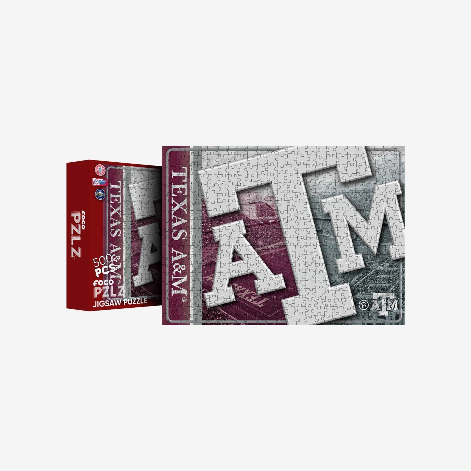 FOCO Texas A&M Aggies Big Logo 500 Piece Jigsaw Puzzle PZLZ 3 FOCO Texas A&M Aggies Big Logo 500 Piece Jigsaw Puzzle PZLZ