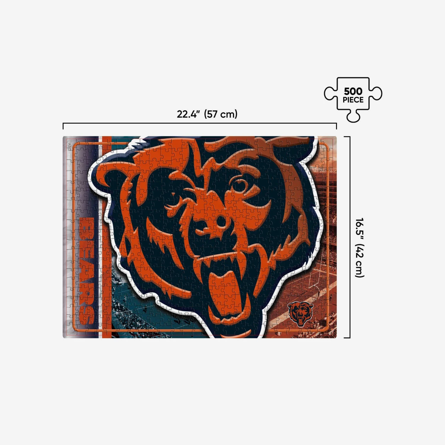 FOCO Chicago Bears Big Logo 500 Piece Jigsaw Puzzle PZLZ 4 FOCO Chicago Bears Big Logo 500 Piece Jigsaw Puzzle PZLZ - Image 2