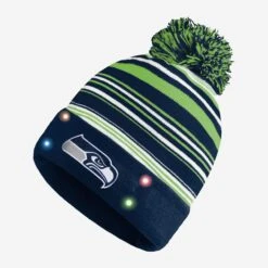 FOCO Seattle Seahawks Horizontal Stripe Light Up Beanie