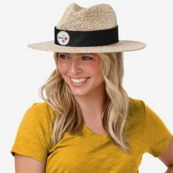 FOCO Pittsburgh Steelers Band Straw Hat 12 FOCO Pittsburgh Steelers Band Straw Hat -FOCO Store SKNFSTWBNDPS g5