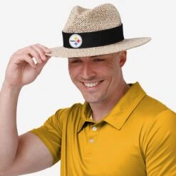 FOCO Pittsburgh Steelers Band Straw Hat 13 FOCO Pittsburgh Steelers Band Straw Hat -FOCO Store SKNFSTWBNDPS g6