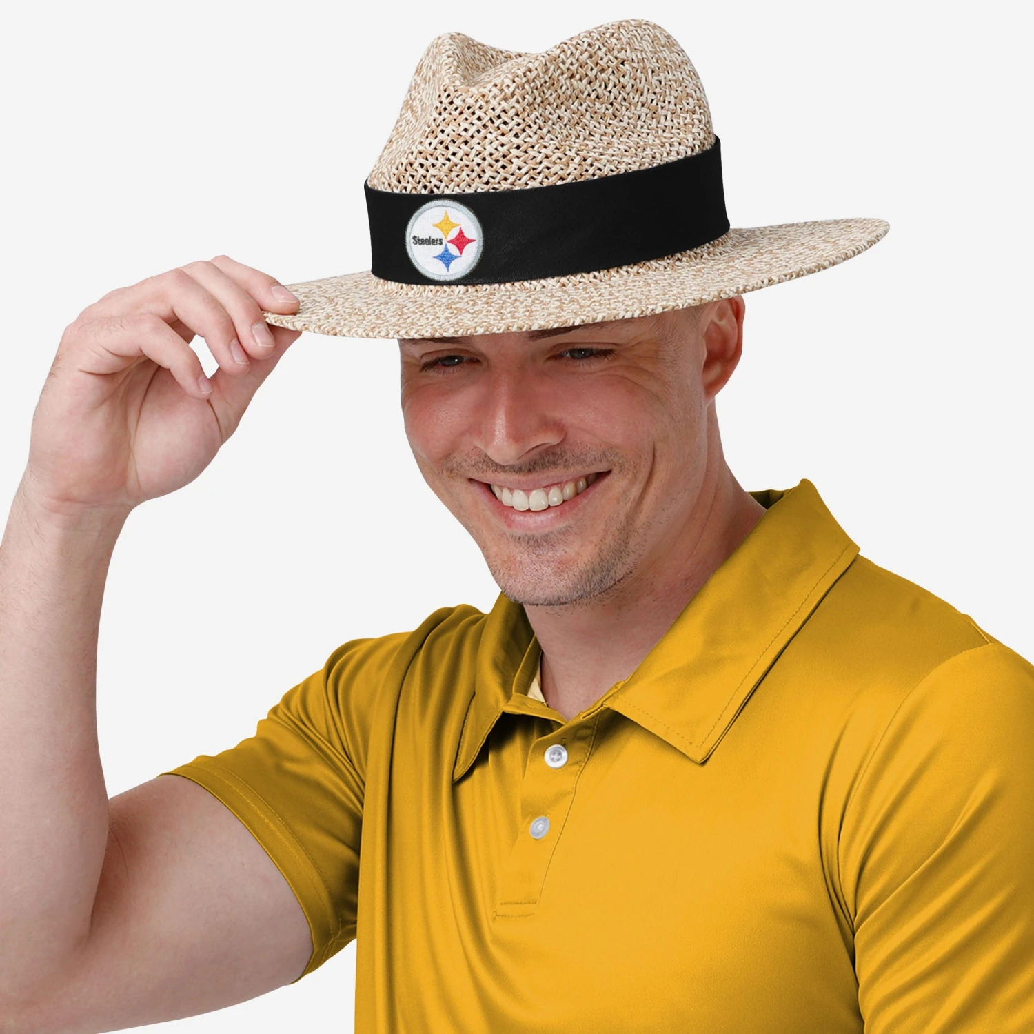 FOCO Pittsburgh Steelers Band Straw Hat 8 FOCO Pittsburgh Steelers Band Straw Hat - Image 6